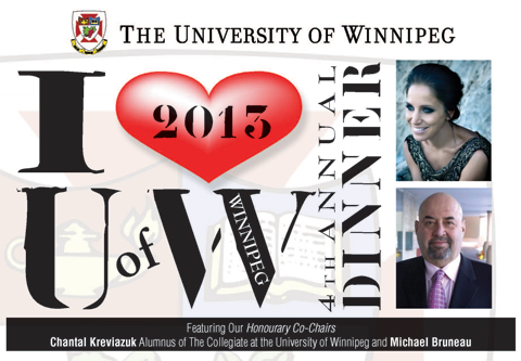 Text I Heart UofW 2013  includes pictures of Chantal Kreviazuk and Michael Bruneau
