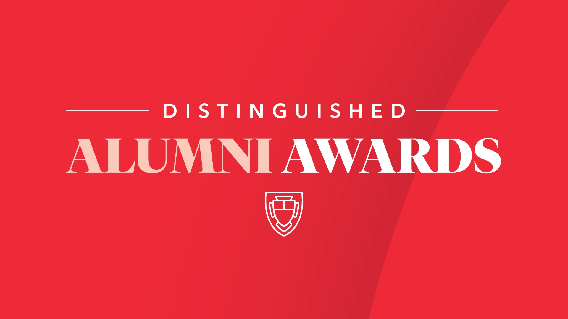 Text - Distinguished Alumn Awards on red background