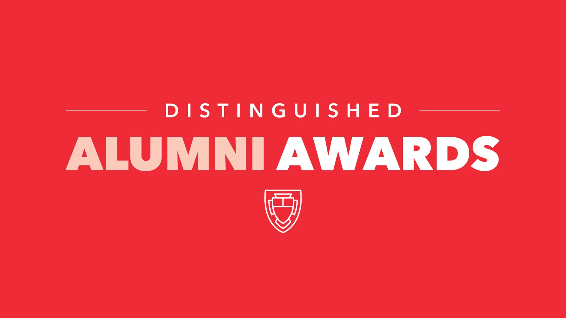 Text - Distinguished Alumn Awards on red background