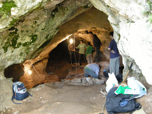 Working in a cave