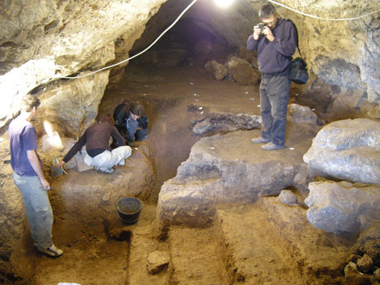 Working in a cave