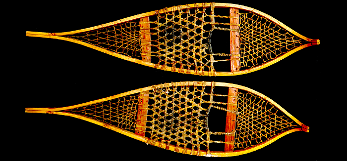 wood and gut snowshoes