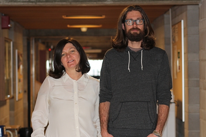 Mirjana Roksandic and Josh Lindal standing in a hallway