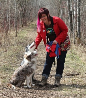 Dr. Roewan Crowe with Blue and Mieka