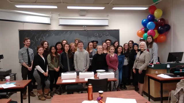 Dr. Wendy Josephson is pictured with her students on the final day of class.