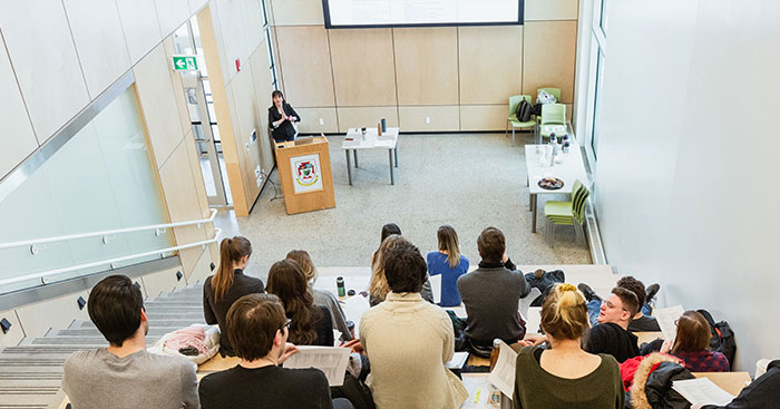 view from back of lecture hall