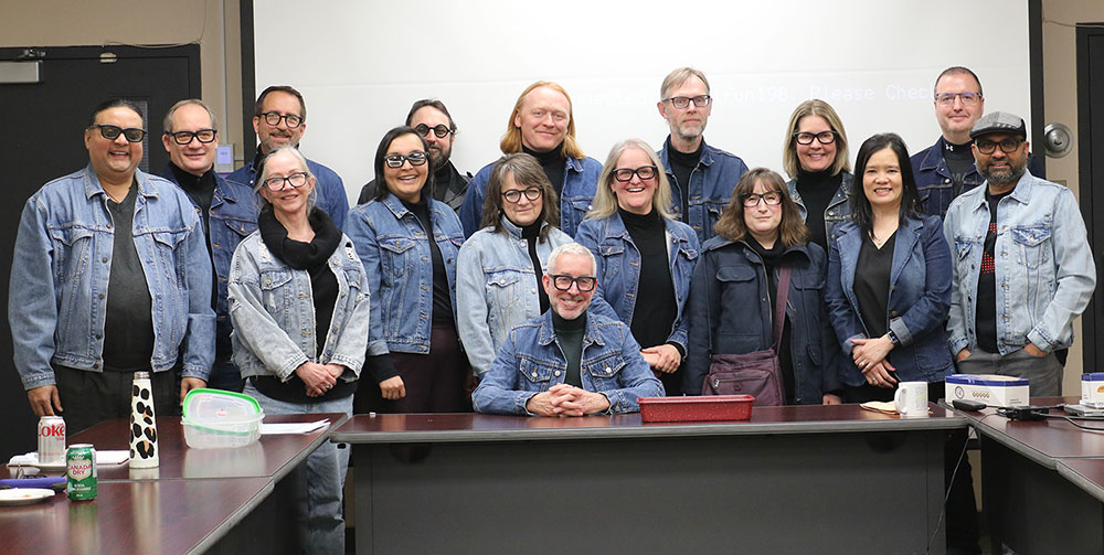 Dr. Glenn Moulaison with the Department Chairs in Arts at his last meeting of Arts Council as Dean of Arts on April 19, 2023.