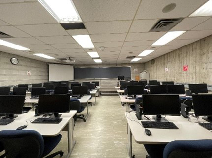Mr. Mike Halldorson's former lab with computers as viewed from the back.