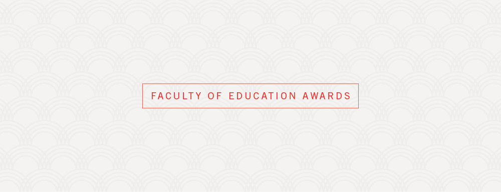 Word "Faculty of Education Awards" in red text on white background