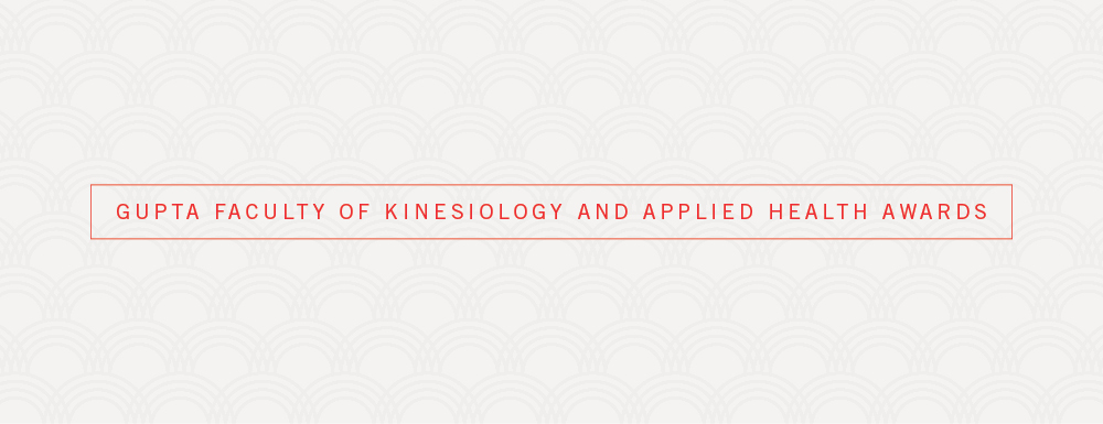 Word "Faculty of kinesiology Awards" in red text on white background