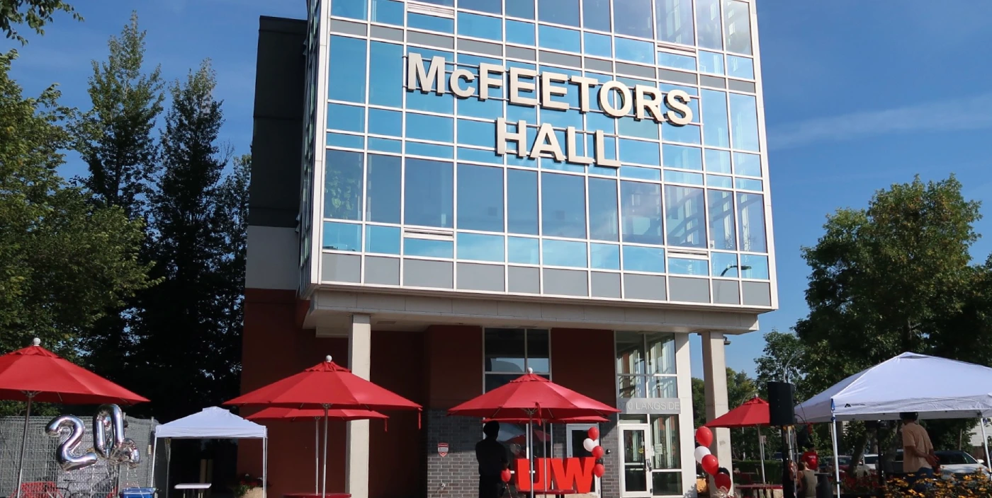 In front of McFeetors Hall