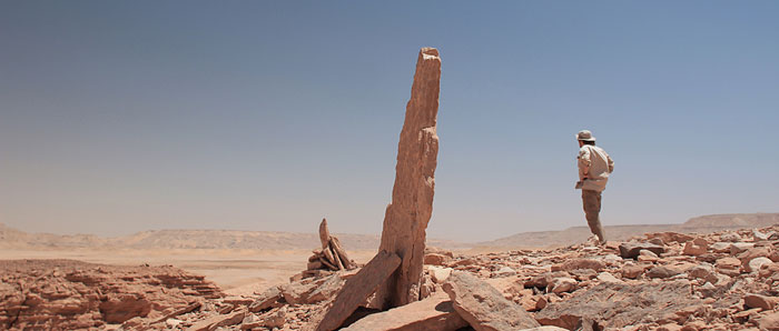 Navigation markers along a caravan route in the Egyptian desert
