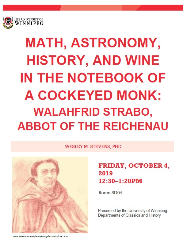 Promo poster for Wesley Stevens' Oct 4 lecture, all information available on web page