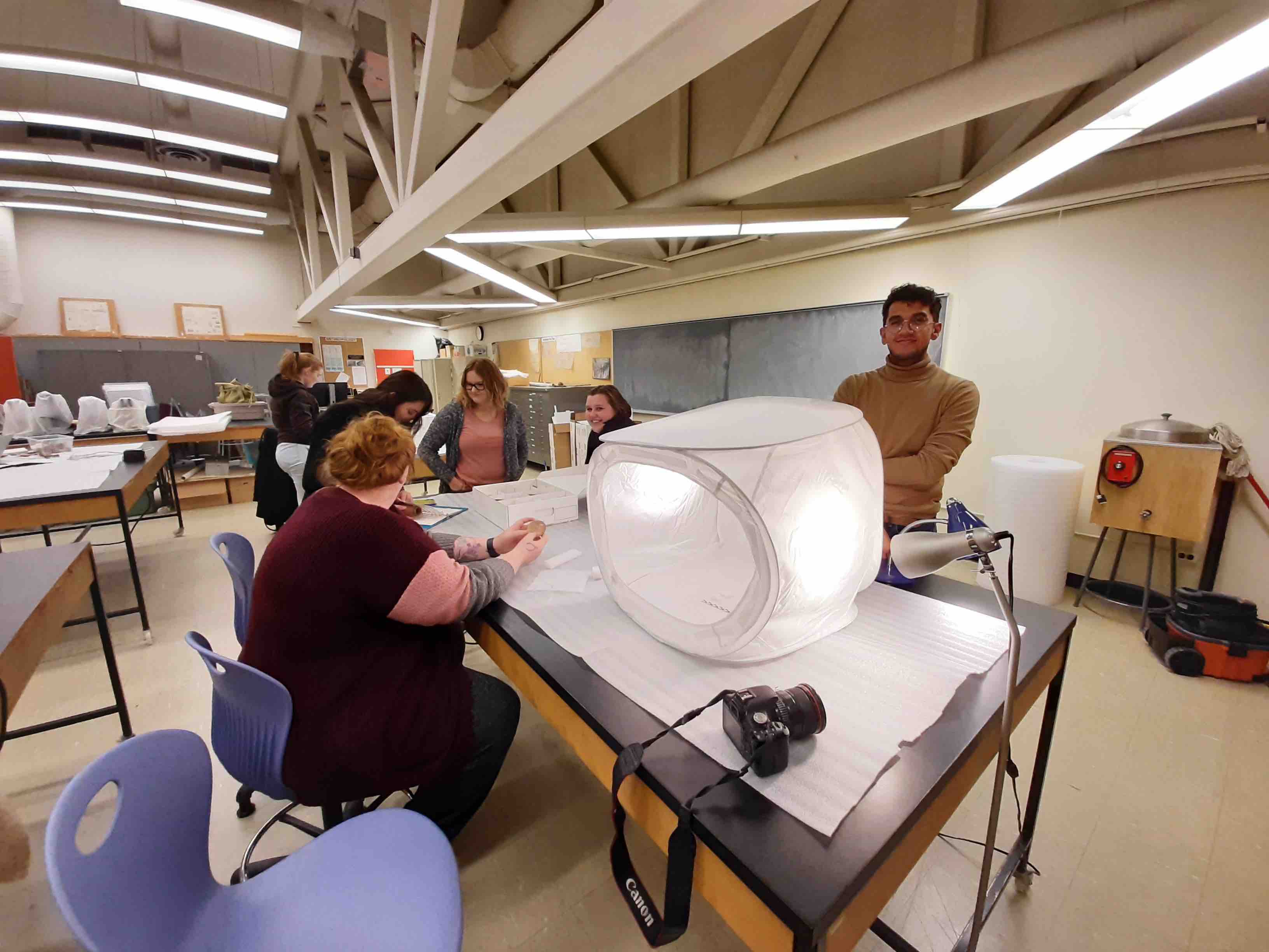 Students working in the lab on the Lux Project