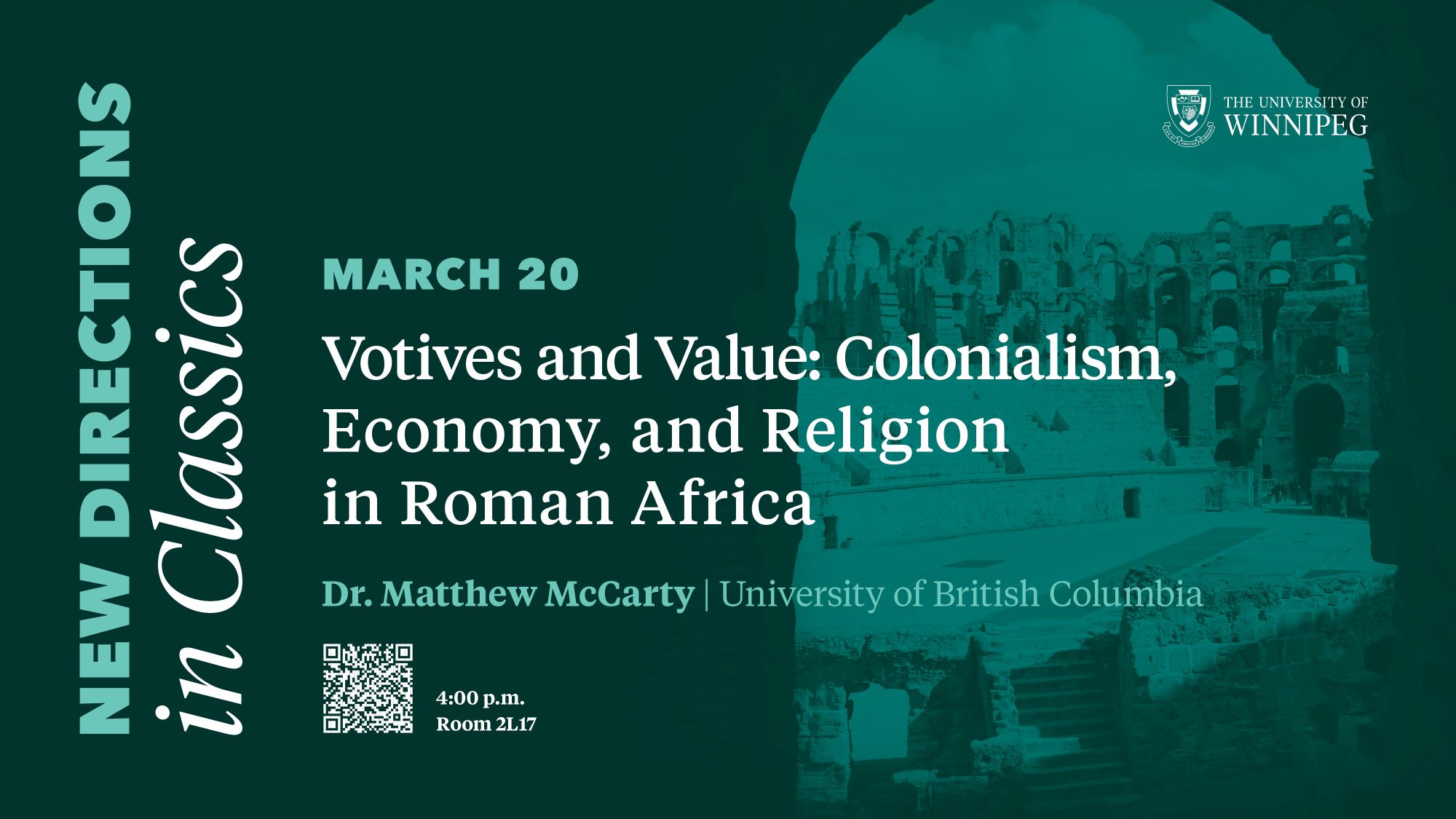 Poster for March 20 New Directions lecture