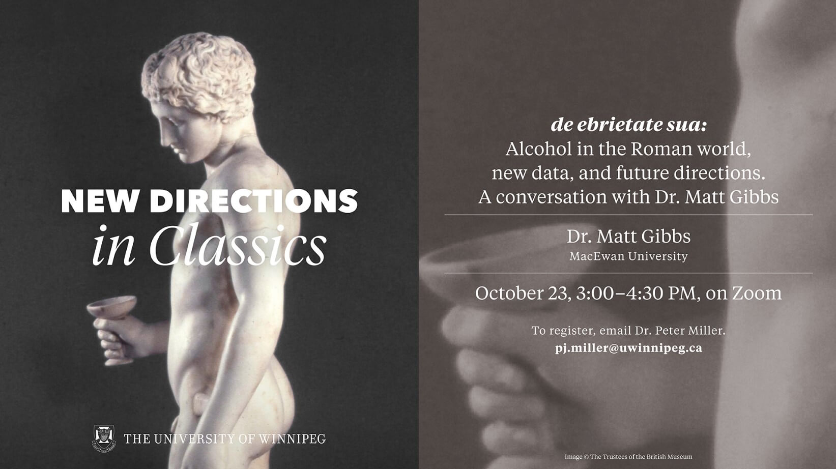 Promotional image for Dr. Matt Gibbs' talk on October 23, full text on web page