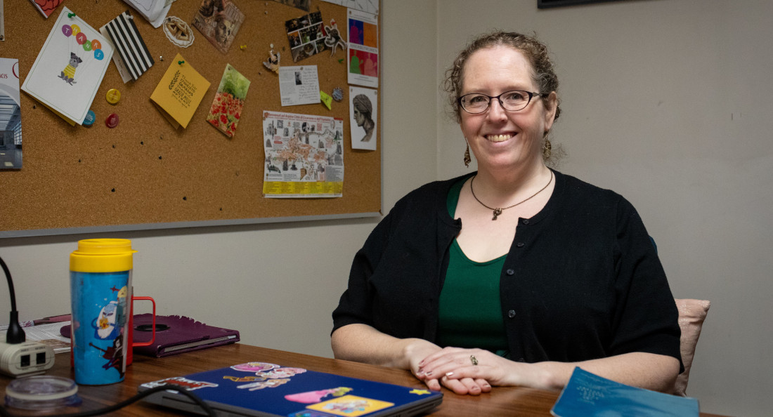 Dr. Racette-Campbell in her office
