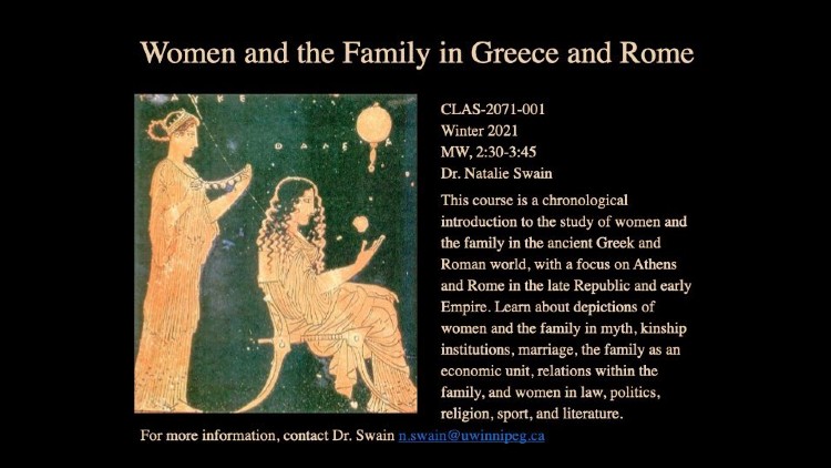 Course description for Women and Family in Ancient Greece and Rome