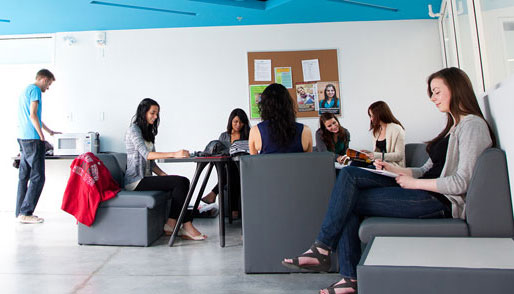 Students in the Buhler Building