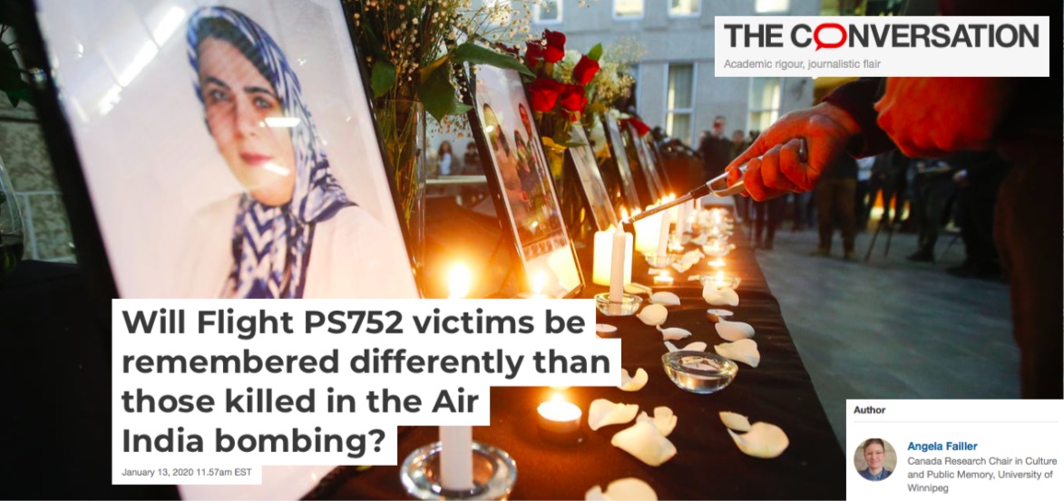 Image from Dr. Angela Failler's article featuring people lighting candles at a vigil organized for the Winnipeg victims killed on Flight PS752.