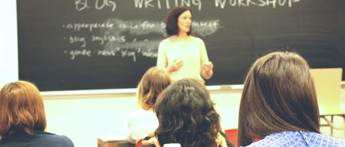 Tracey Whalen addressing a class