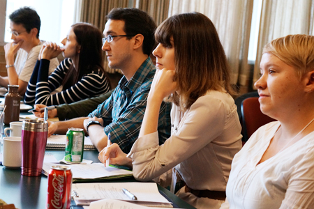 Students at Caring for Difficult Knowledge workshop