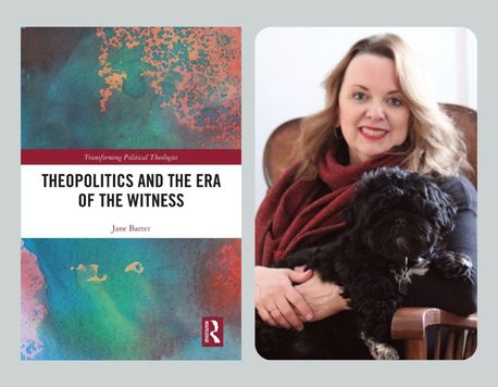 Cover of Dr. Barter's book; Dr. Barter and her dog