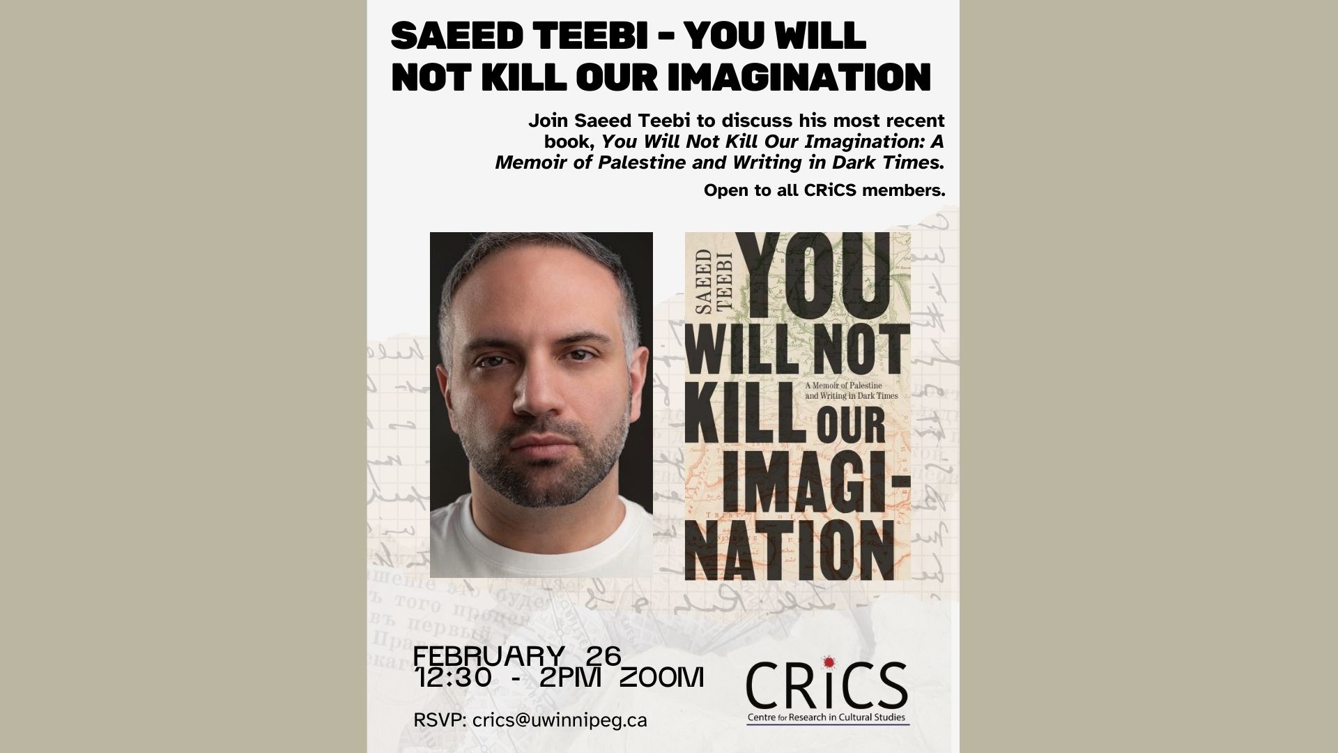 Saeed Teebi event poster