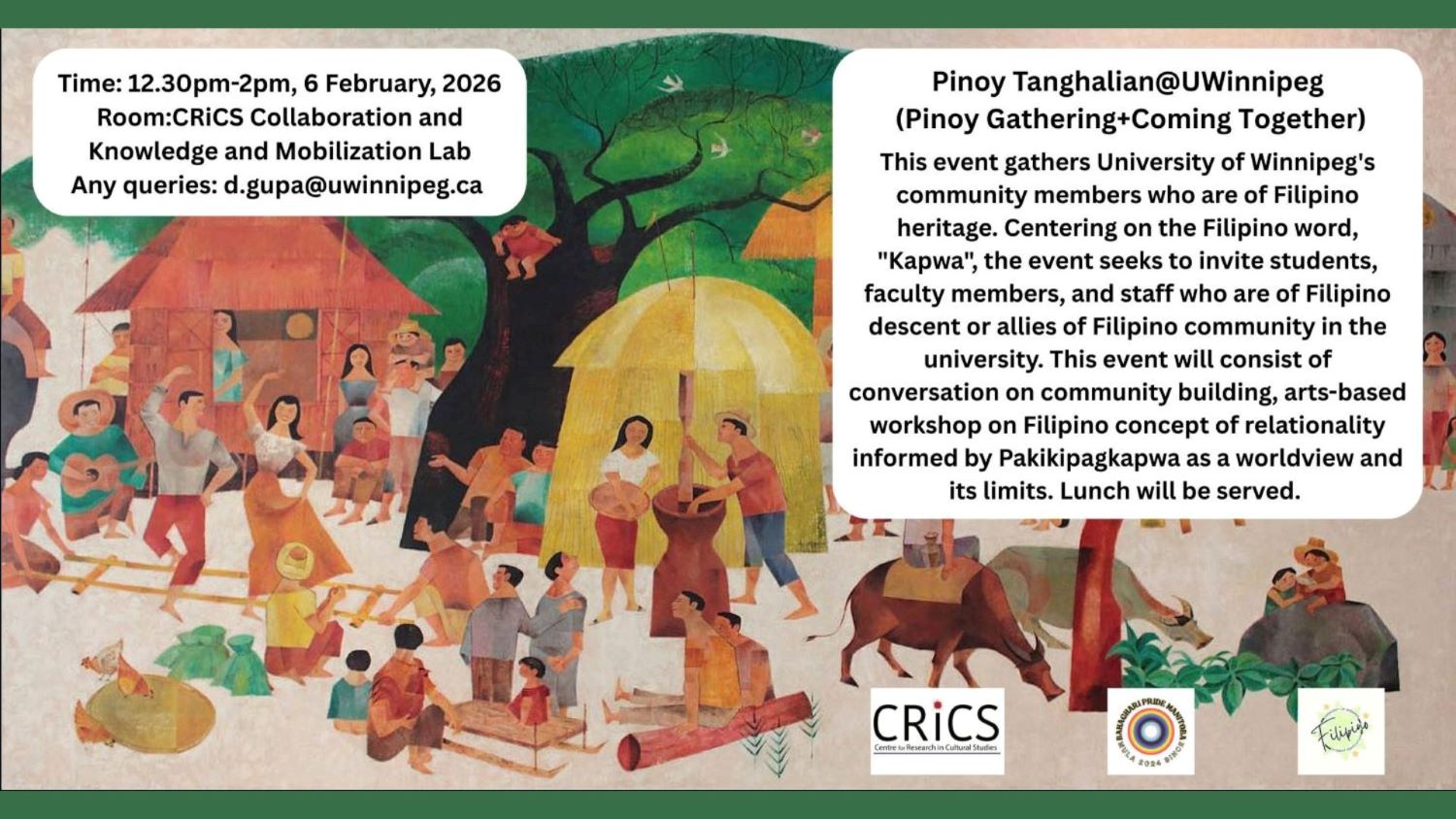 Pinoy Tanghalian@UWinnipeg (Pinoy Gathering+Coming Together) poster