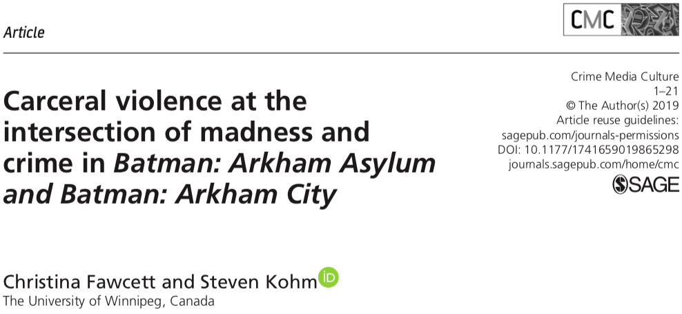 Screenshot of Christina Fawcett and Steven Kohm's recently published article.