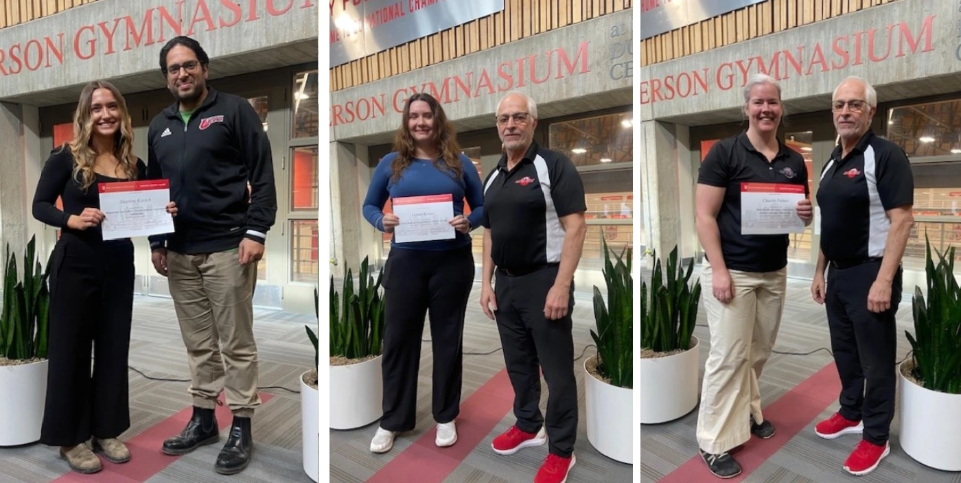 Shaylene Kavitch,  Lianne Kovacs, and Chasity Palmer accepting awards