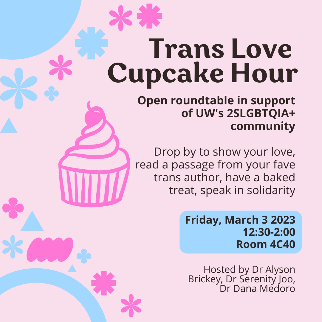 Poster for solidarity with Trans community on Friday March 3 from 12:20 -14:00 in room 4C40