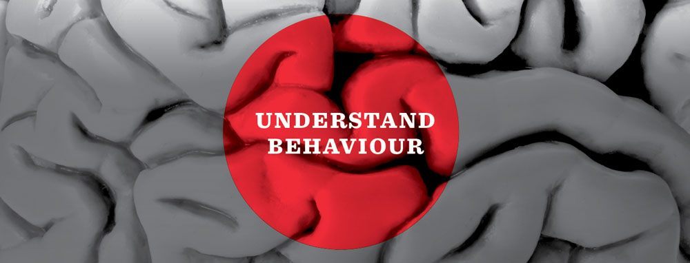 Understand Behaviour text over image of brain