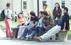 ELP Students on a Bench