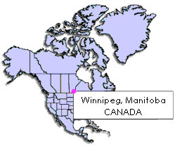 North American Map with Winnipeg