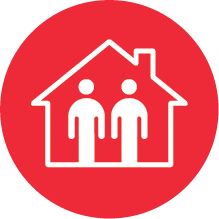 Graphic of two people in a house