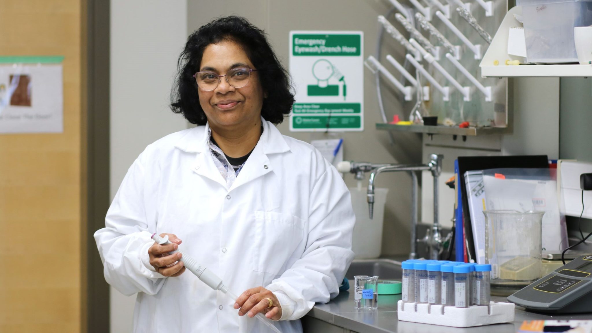Photo of Dr. Srimathie Indraratne in her lab