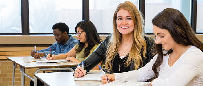 UWinnipeg students at desks