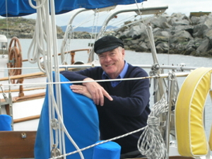 Dr. Hadley on his sailboat