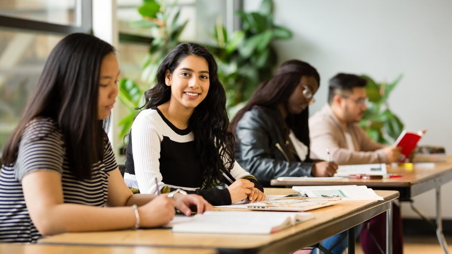 Students studying