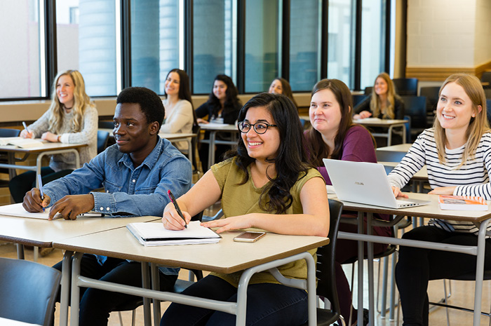 Classroom disussions are easier in UWinnipeg's small classes.