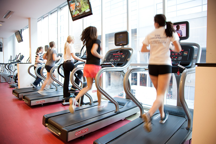 Exercise at the Duckworth Centre on the many available treadmills.