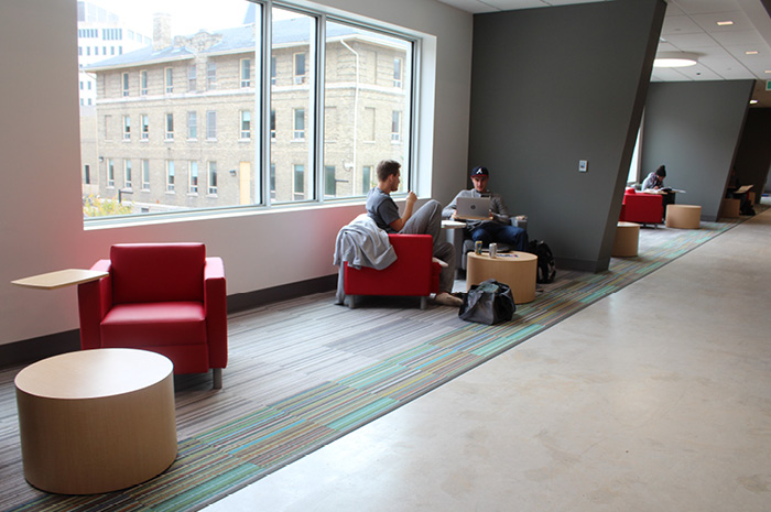 xworthy Health and RecPlex study area on the second floor.