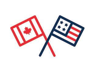 Canada US Flags