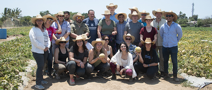 Students in melon field in Puerto Vallarta, Mexico