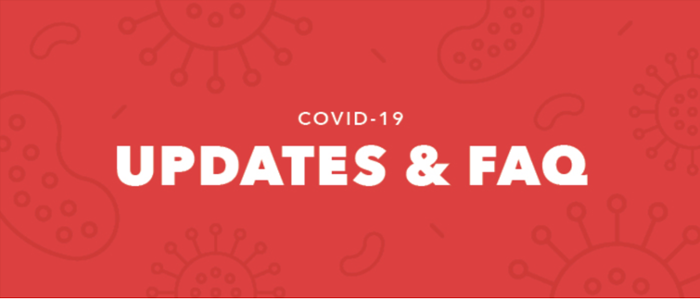 covid-19 virus on red background