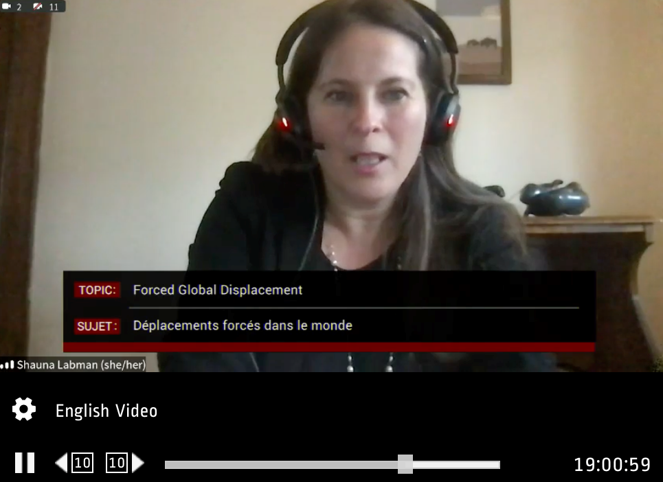 Dr. Shauna Labman speaks to the Senate Committee via videolink
