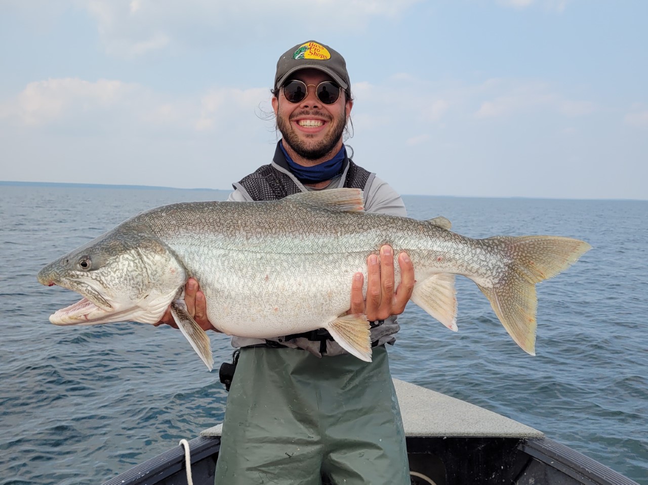 A photo of contestant Bradley Howell holding a large fish