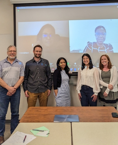 Haven Soto with examining committee members following her thesis exam