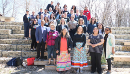 ISSP Scholars, and mentors posing for a group photo at the Forks. 